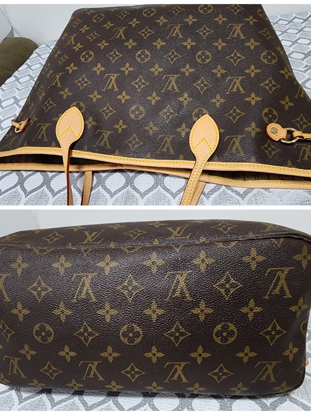 LOUIS VUITTON Monogram Canvas Neverfull MM Tote Bag Brown/Beige - Picture 7 of 16